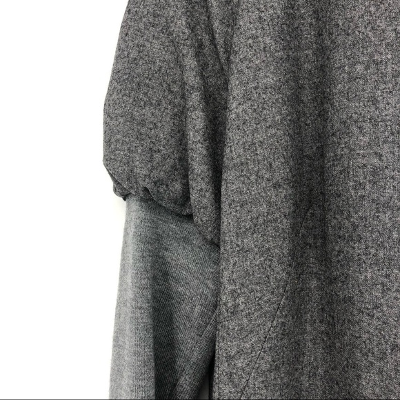 Akris Punto Grey Wool Flannel Puff Sleeve Midi Shift Dress Size 10 - Picture 5 of 11
